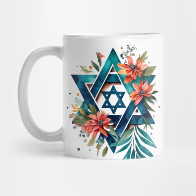 Star of David, flag for peace by Mey Designs